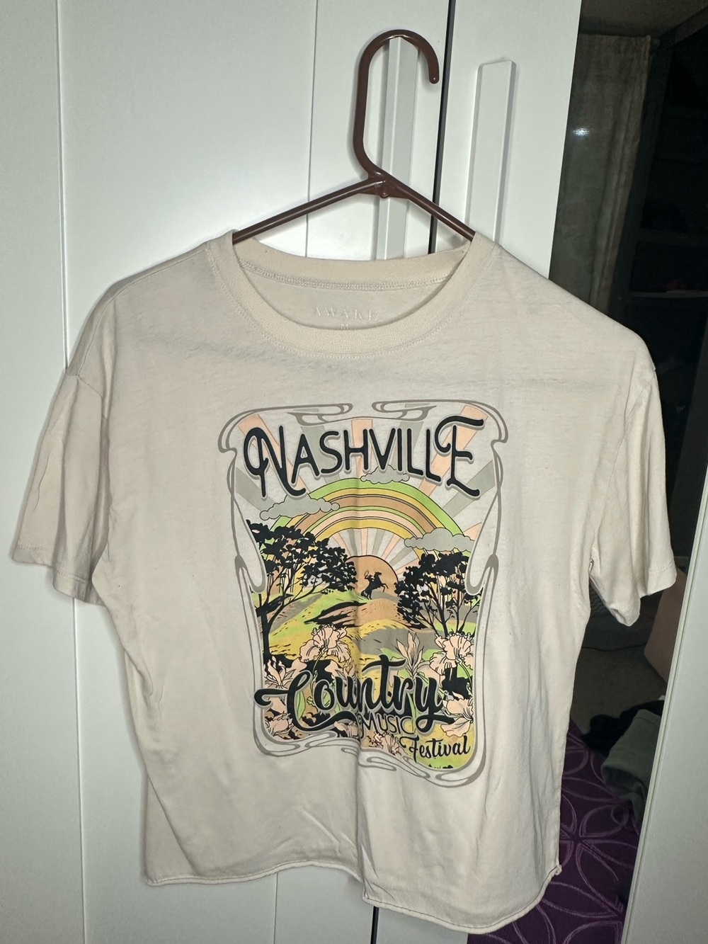 Awake Beige Nashville Country Music Festival Graphic Tee